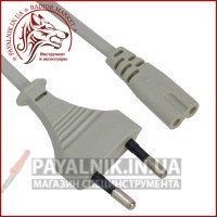 Кабель живлення подвійний 220V 2*0.75мм² 1.8м білий (вісімка) Якість (5-0302W)