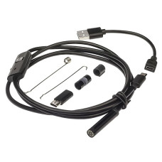 Ендоскоп цифровий 1.5м, камера 640x480, вологозахист IP67, USB A, Micro, Type C