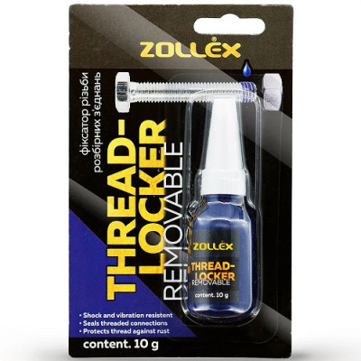 Фіксатор різьблення ZOLLEX  adhesive для розбірних з'єднань 10 мл