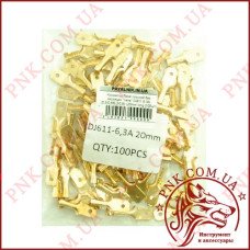 Конектор Takel плоский без ізоляції "тато" DJ611 6.3A (0,5-0,8/6,3-0,8) L20mm (100шт)