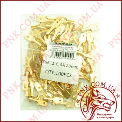 Конектор Takel плоский без ізоляції "тато" DJ611 6.3A (0,5-0,8/6,3-0,8) L20mm (100шт)