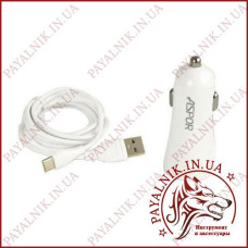 Автомобільне зарядне ASPOR A902C 2 USB 2.4A + кабель TYPE C 1 метр
