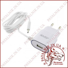 Зарядний пристрій ASPOR Combo A818 plus (1USB 2.4A) + кабель Micro usb 1 метр