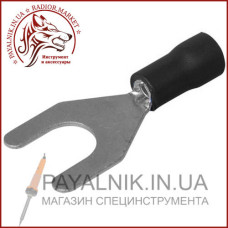 Наконечник Tcom вилковий SV3.5-4 ізольований, 2,5-4мм, отвір 4,3мм, чорний, 1шт. (40-0121)