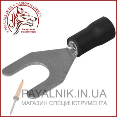 Наконечник Tcom вилковий SV3.5-4 ізольований, 2,5-4мм, отвір 4,3мм, чорний, 1шт. (40-0121)