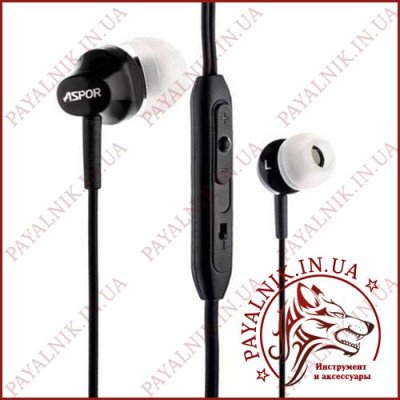 Навушники ASPOR A201 EARPLUGS BLACK