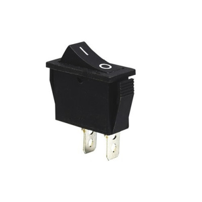 Перемикач вузький KCD3-001 ON-OFF 2-х контактний, 6A, 220V, чорний (11-0521)