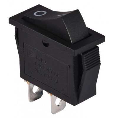 Перемикач вузький KCD3-006 ON-OFF 2-х контактний, 16A, 220V, чорний (11-0520)
