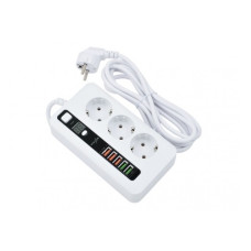 Мережевий подовжувач з USB Power Socket BKL-04 5USB 3.4A 17W, 3 розетки 2500W (білий)