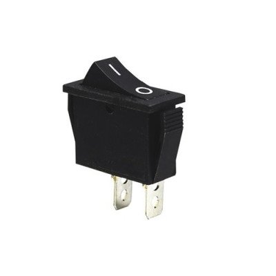 Перемикач вузький KCD3-001 ON-OFF 2-х контактний, 6A, 220V, чорний (11-0521)
