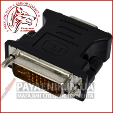 Перехідник штекер DVI – гніздо VGA, gold, пластик