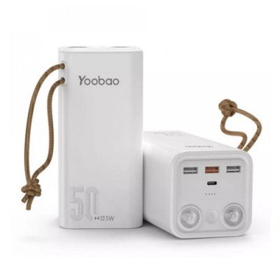 Портативна батарея Yoobao H5, Power bank 50000mah PD20W White