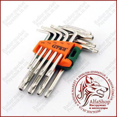 Набір ключів TORX з отвором Grad T10-T50мм 9шт. (4022275)
