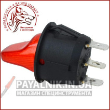 Перемикач-тумблер MRS-103-9H ON-OFF-ON 3-х контактний, 6A, 220V, червоний (11-0432)