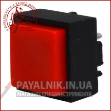 Кнопка квадратна PBS-18B без фіксації OFF-(ON) 25mА 50V DC червона
