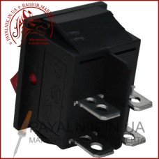 Перемикач широкий з підсвічуванням KCD-4, ON-OFF 4-х контактний, 15A, 220V червоний