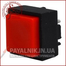 Кнопка квадратна PBS-18B без фіксації OFF-(ON) 25mА 50V DC червона