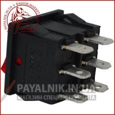 Перемикач широкий з підсвічуванням MIRS-202-4 ON-ON 6-й контактний, 6A, 220V