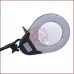 Лупа-лампа ZD-129В Led, на струбціні, кругла, 5Х, діам-130мм, чорна