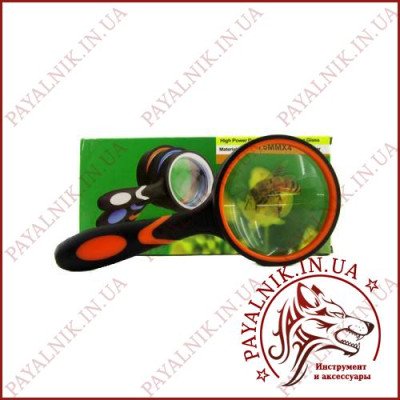 Лупа ручна (збільшувальне скло) Magnifying glass. Скляна лінза 4x – 75мм.