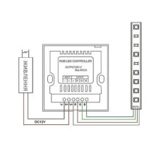 Контролер RGB OEM 12-24V 12A 3 канали по 4A, вбудований, сенсорна панель