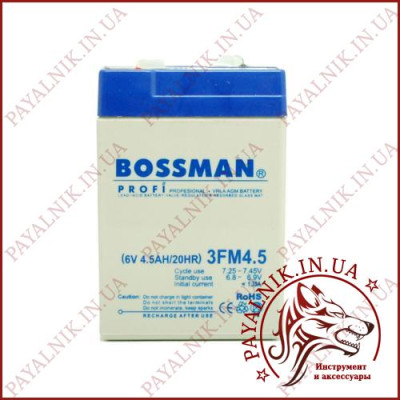 Акумулятор свинцево-кислотний Bossman Profi 6V 4.5AH 20HR (3FM4.5)