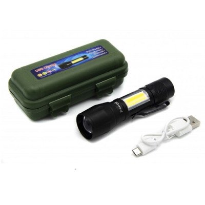 Ліхтарик кишеньковий X-Balog BL-513, від акумулятора Li-on, зарядка від Micro USB, пластиковий кейс