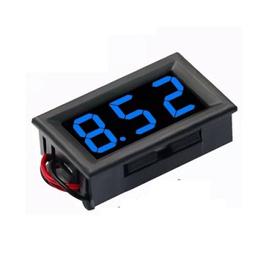 Вольтметр DC 0-100V цифровий СИНІЙ вбудований (три дроти) (DSN-DVM-568) (27023B)