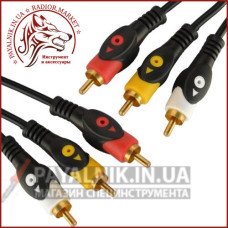 Кабель 3 RCA - 3 RCA 1.8м мідь