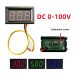 Вольтметр DC 0-100V цифровий СИНІЙ вбудований (три дроти) (DSN-DVM-568) (27023B)