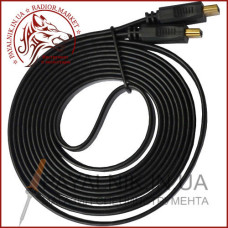 Кабель HDMI 3м v1.4 плоский, чорний