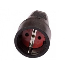 Гніздо штепсельне із заземленням каучук Luxel 250V 16A (1127)