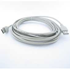 Кабель штекер USB A 2.0 - штекер USB A 2.0 5.0м (сірий)
