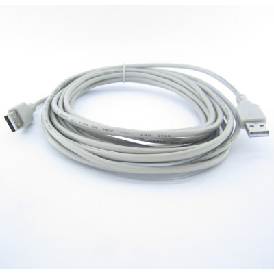 Кабель штекер USB A 2.0 - штекер USB A 2.0 5.0м (сірий)