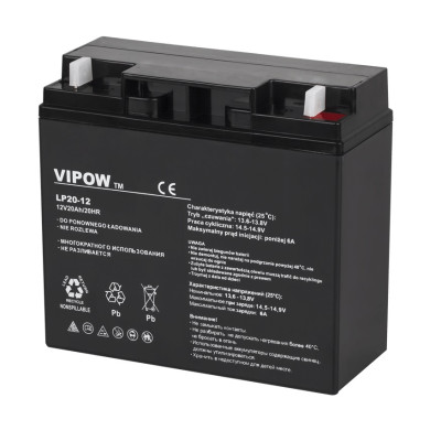 Акумулятор гелієвий Vipow 12V 20Ah (BAT0218)