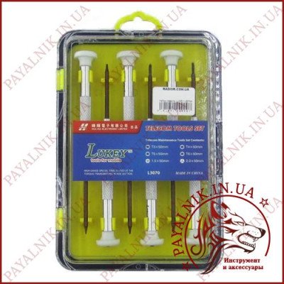 Набір викруток LUKEY L3070A (Т3, Т4, Т5, Т6, хрест, зірка три промені) з алюмінієвими ручками