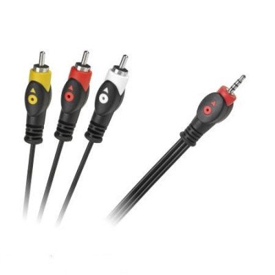 Кабель mini jack 3.5mm 4 pin - 3 RCA 1.5м Польща (відео-аудіо) (KPO2851L-1.5)