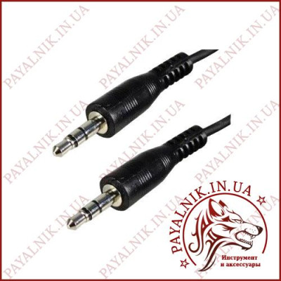 Кабель AUX mini jack 3.5мм 5.0м черный (стандарт)