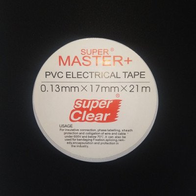 Ізолента Super Master+ 21м., 17мм., 0.13мм. 600V біла