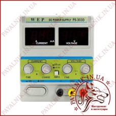 Блок живлення WEP PS-303D з перемиканнямелем Hi (A)/Lo (mA) 30V, 3A, цифрова індикація