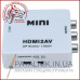 Конвертер MINI перетворювач HDMI в AV (тюльпани) гніздо HDMI (IN) - 3 гнізда RCA (OUT) MINI