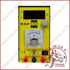Блок живлення WEP PS-1501S компактний, 15V цифрова індикація, 1A стрілочна індикація (12065)
