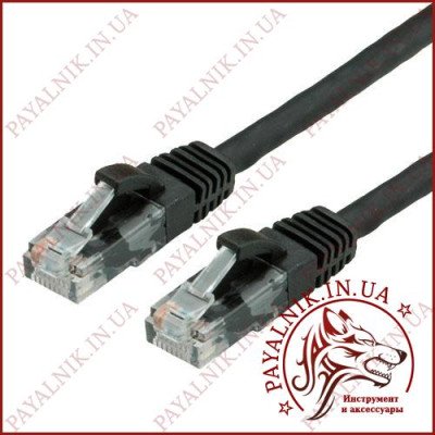 Патчкорд шт.8Р8С-8Р8С, UTP 4пари кат-5Е, чорний, 3м (5-0813)