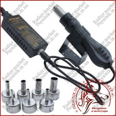 Термоповітряний фен для випаювання мікросхем HandsKit 8858D, 100-320W (з насадками)