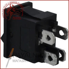 Перемикач KCD-1-104, ON-OFF 4-х контактний, 6A, 220V, чорний