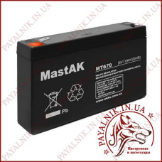 Акумулятор свинцево-кислотний Mastak 6V 7.0AH/20HR (MT670)