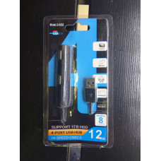 Концентратор USB HUB 4 порти v2.0 480Mbps 12см. (X-H060) Концентратор USB HUB 4 порти v2.0 480Mbps 12см. (X-H060)