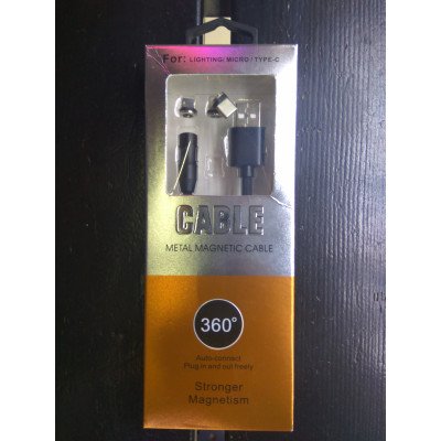 Магнитный кабель для зарядки с набором переходников Micro USB, Lightning, Type-C