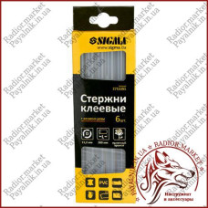Клейові стрижні Sigma 11мм., 200мм., прозорі із запахом троянди 6шт. (2715351)