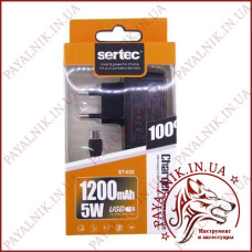 СЗУ Sertec 1.2A із цільним шнуром micro USB (ST-032)